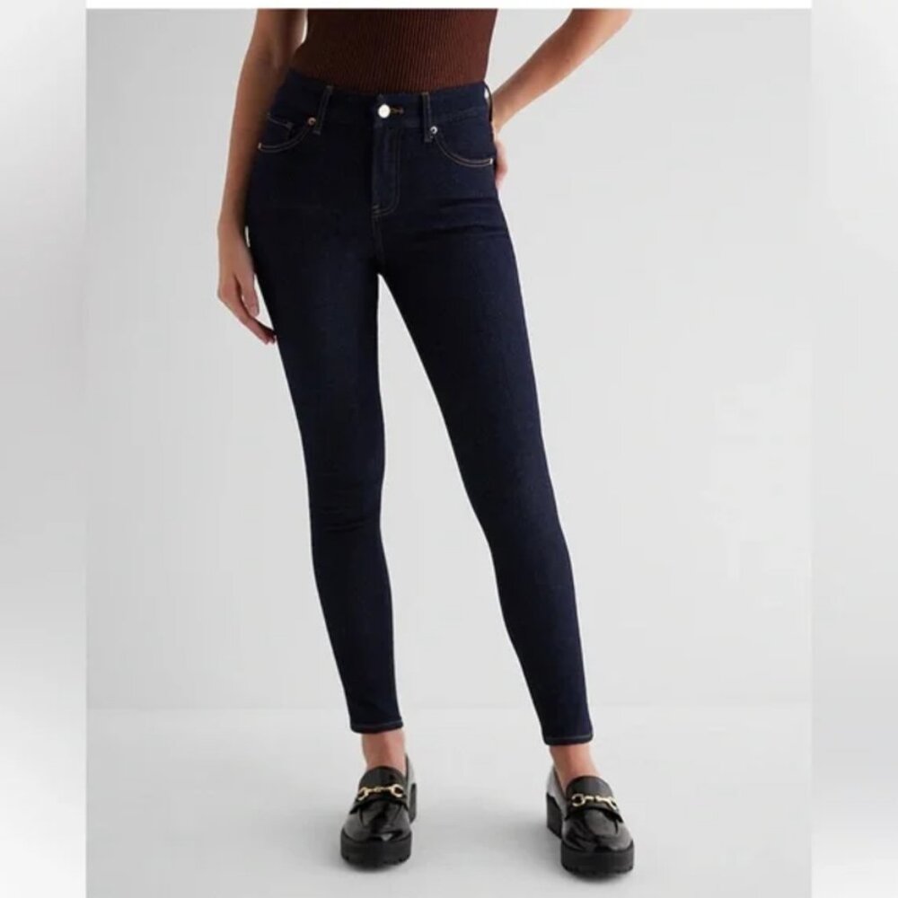 NWT Express Mid Rise Dark Wash FlexX Skinny Jeans Size XL (18/20/22)